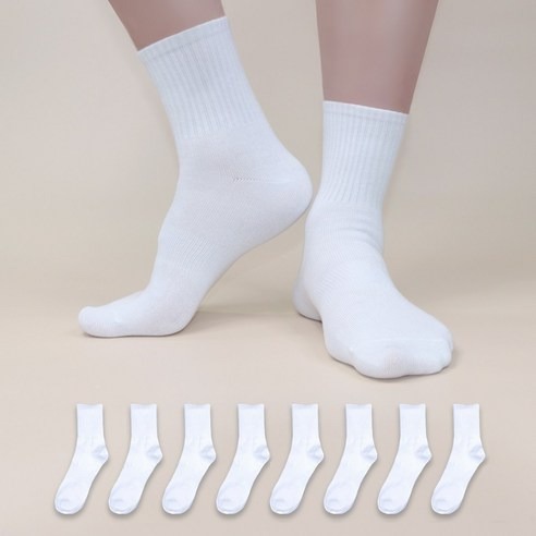 비바슈슈 남성용 쫀쫀하고 목이 긴 무지 중목 양말, 8켤레 14,990원이면 한 켤레 얼마?