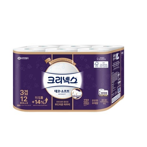 크리넥스 3겹 데코 앤 소프트 화장지, 저는 35m와 12롤부터 확인해요 2