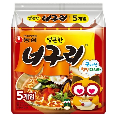 너구리 얼큰한맛 120g 5개, 저는 묶음 가격부터 따져봐요