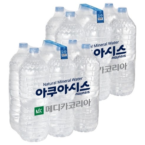 아쿠아시스 먹는샘물 무라벨, 2L 12개라 우리 집 물 둘 자리부터 보게 되네요