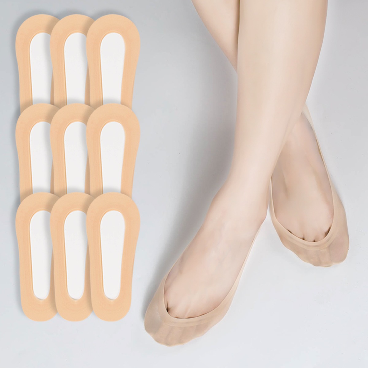 시너싹스 여성용 전체실리콘 논슬립 쿨 덧신 9켤레, 매일 신는 작은 선물을 고를 때