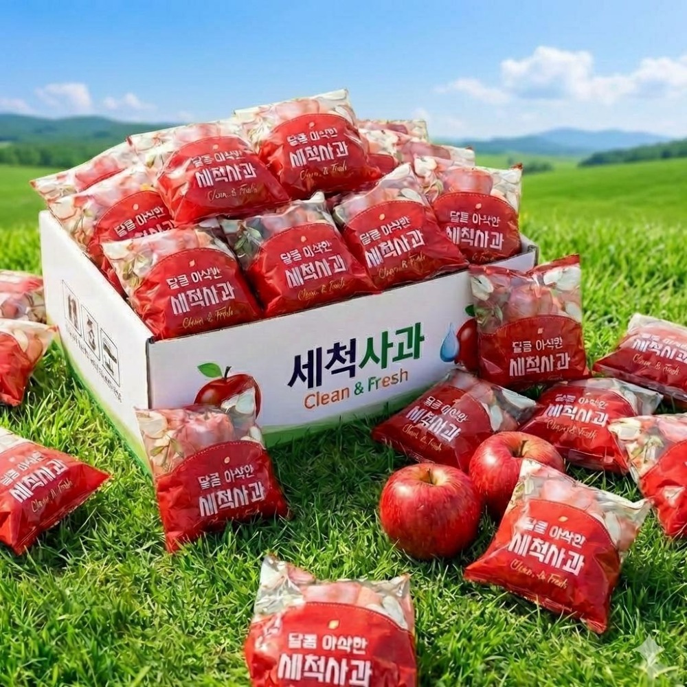 홍로 세척사과, 아침마다 꺼내기 편했던 살림 눈높이 후기