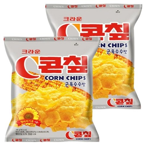 콘칲 군옥수수맛 148g 2개, 한 봉지 2,300원으로 따져봤어요