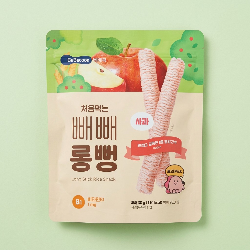 베베쿡 처음먹는 빼빼롱뻥 사과, 8개 가격부터 따져본 30초 체크
