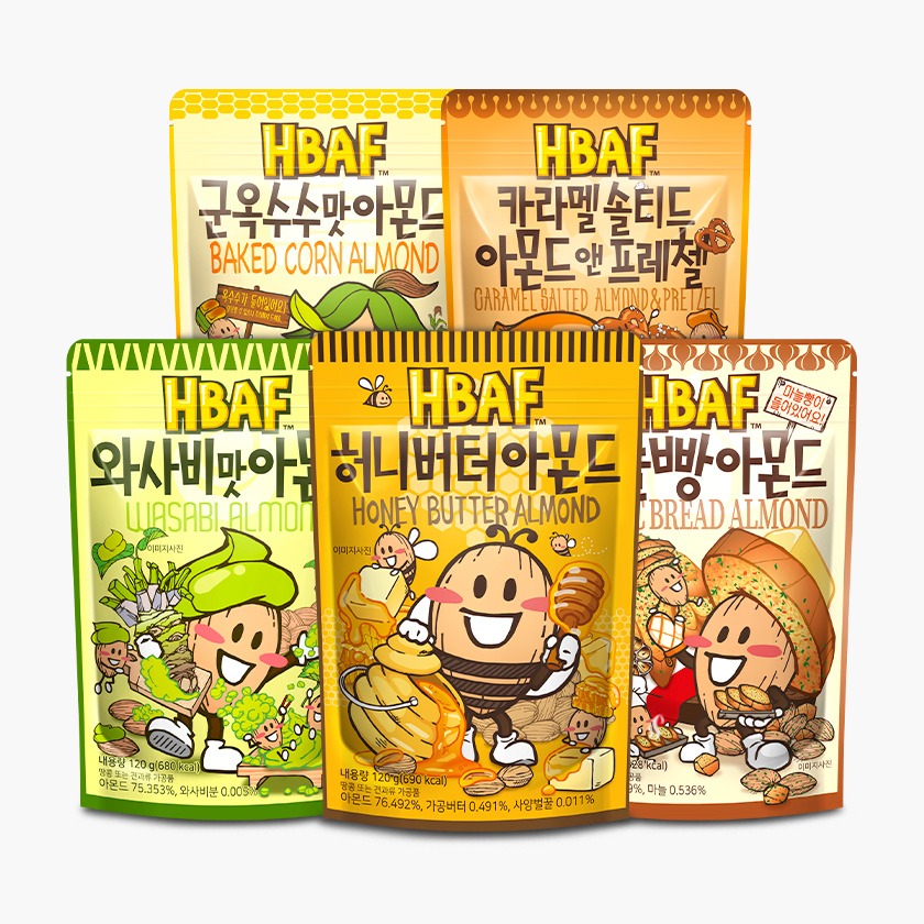 HBAF 시즈닝 아몬드 다섯 가지 맛이라 집 간식 걱정이 줄었어요 2