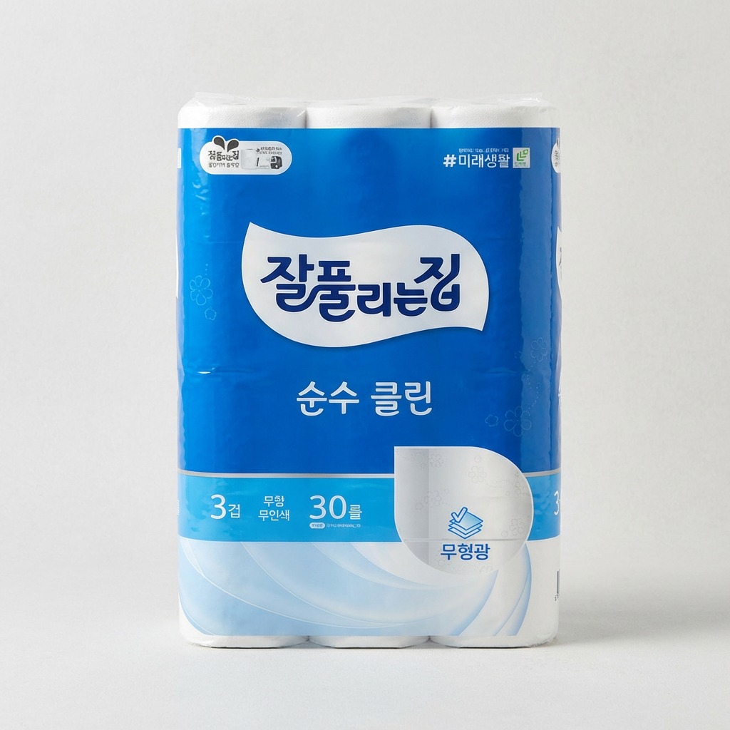 잘풀리는집 순수 클린 3겹 2팩 세트, 이 가격이면 장바구니에 무조건 담아두세요